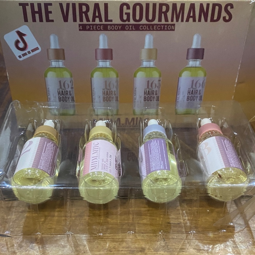 The Viral Gourmands 4-Piece Hair & Body Oil Set